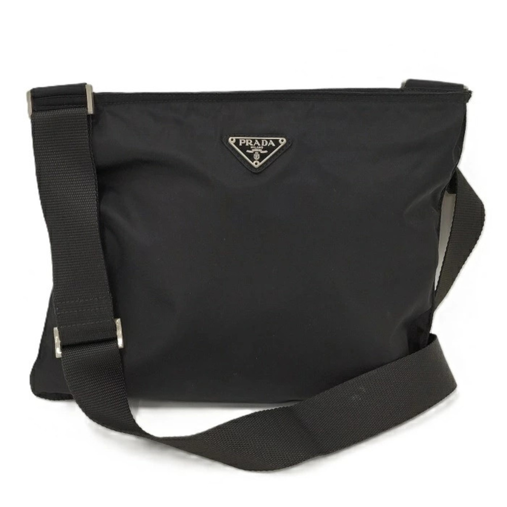 Prada Flat Messenger Bag Black